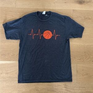 Navy Basketball Heartbeat Graphic Tee